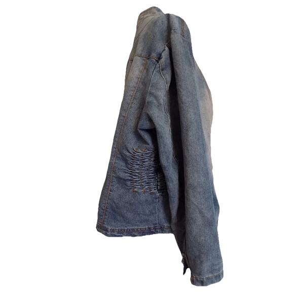 Vintage Bongo Plus denim jacket jean jacket Y2K zip front size 2X - Picture 7 of 11